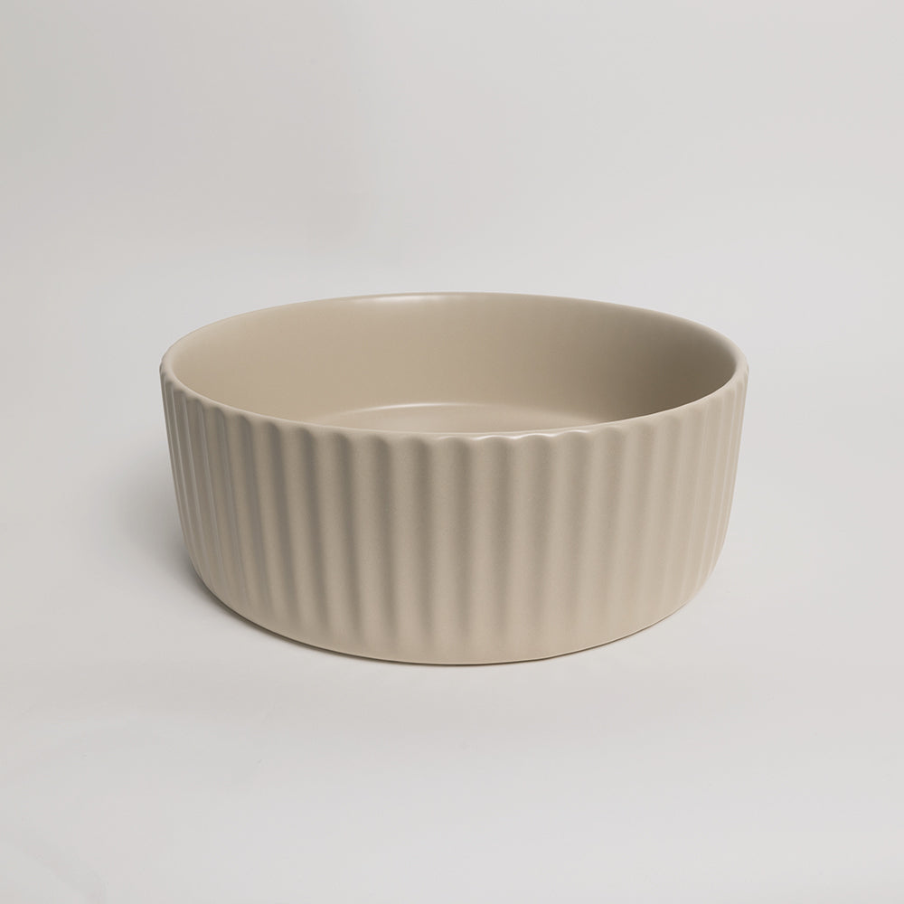 Lula Mini Fluted Matte Ecru Sand Basin