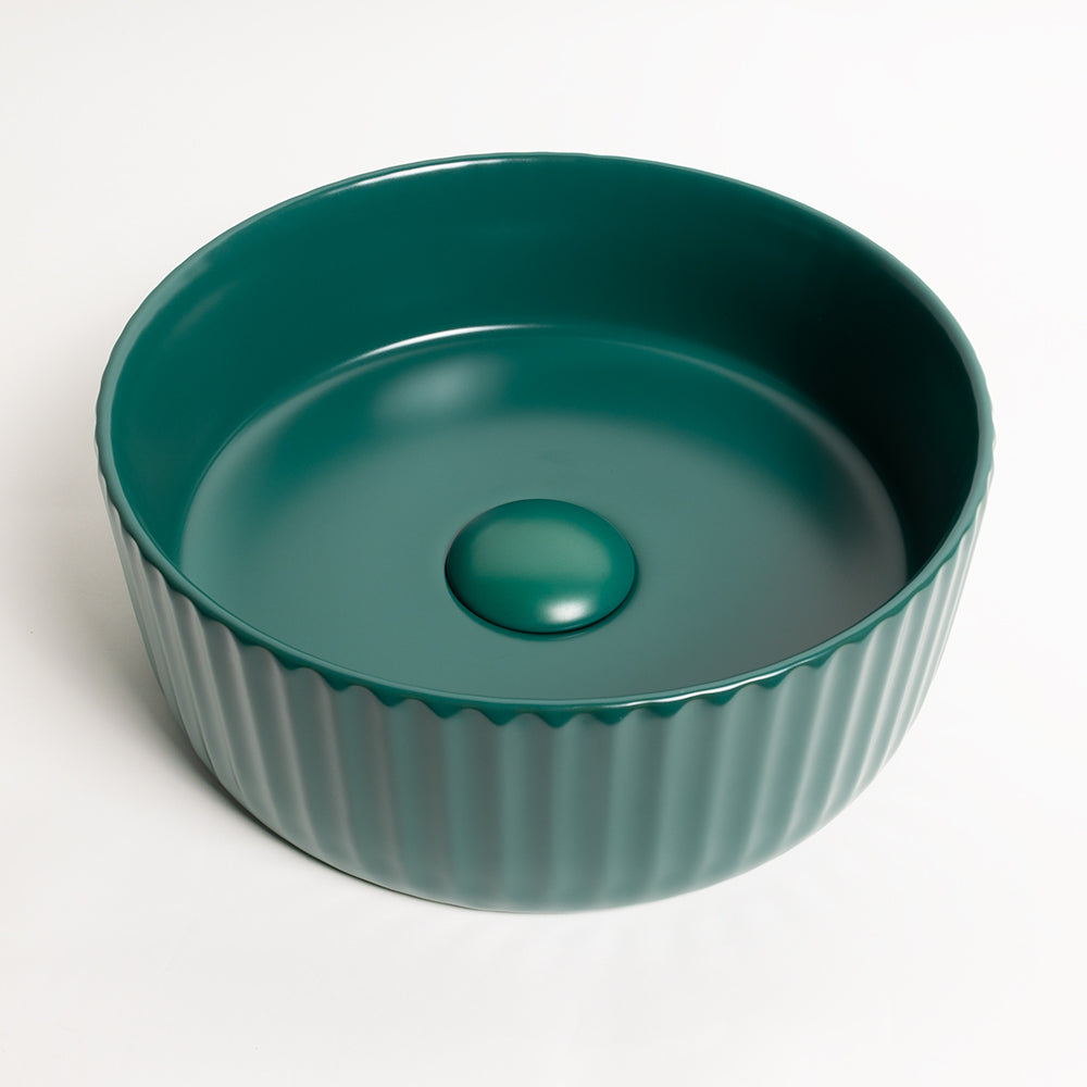 Lula Mini Fluted Matte Green Basin