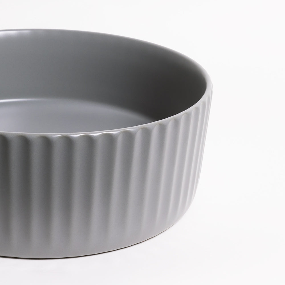 Lula Mini Fluted Matte Grey Basin