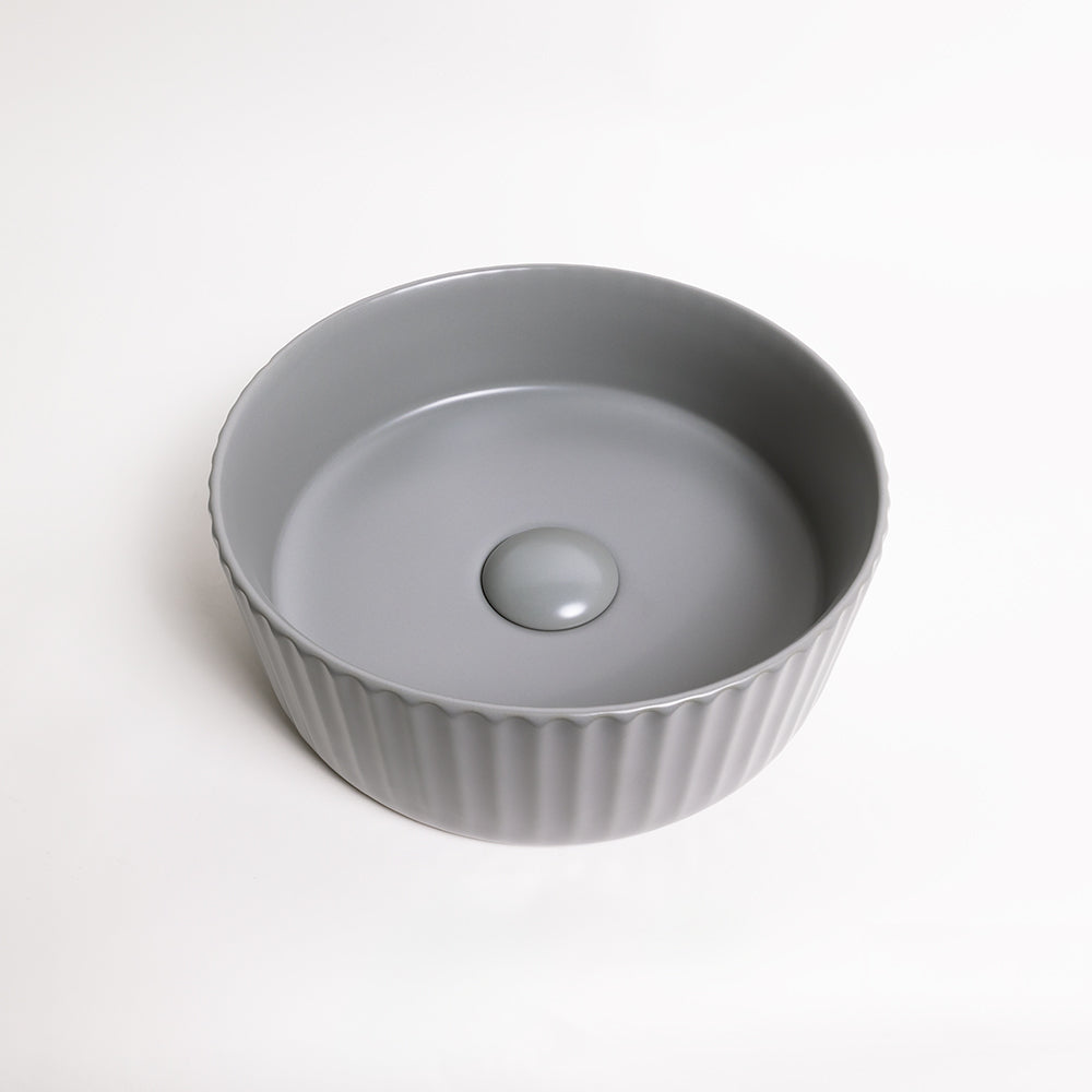 Lula Mini Fluted Matte Grey Basin