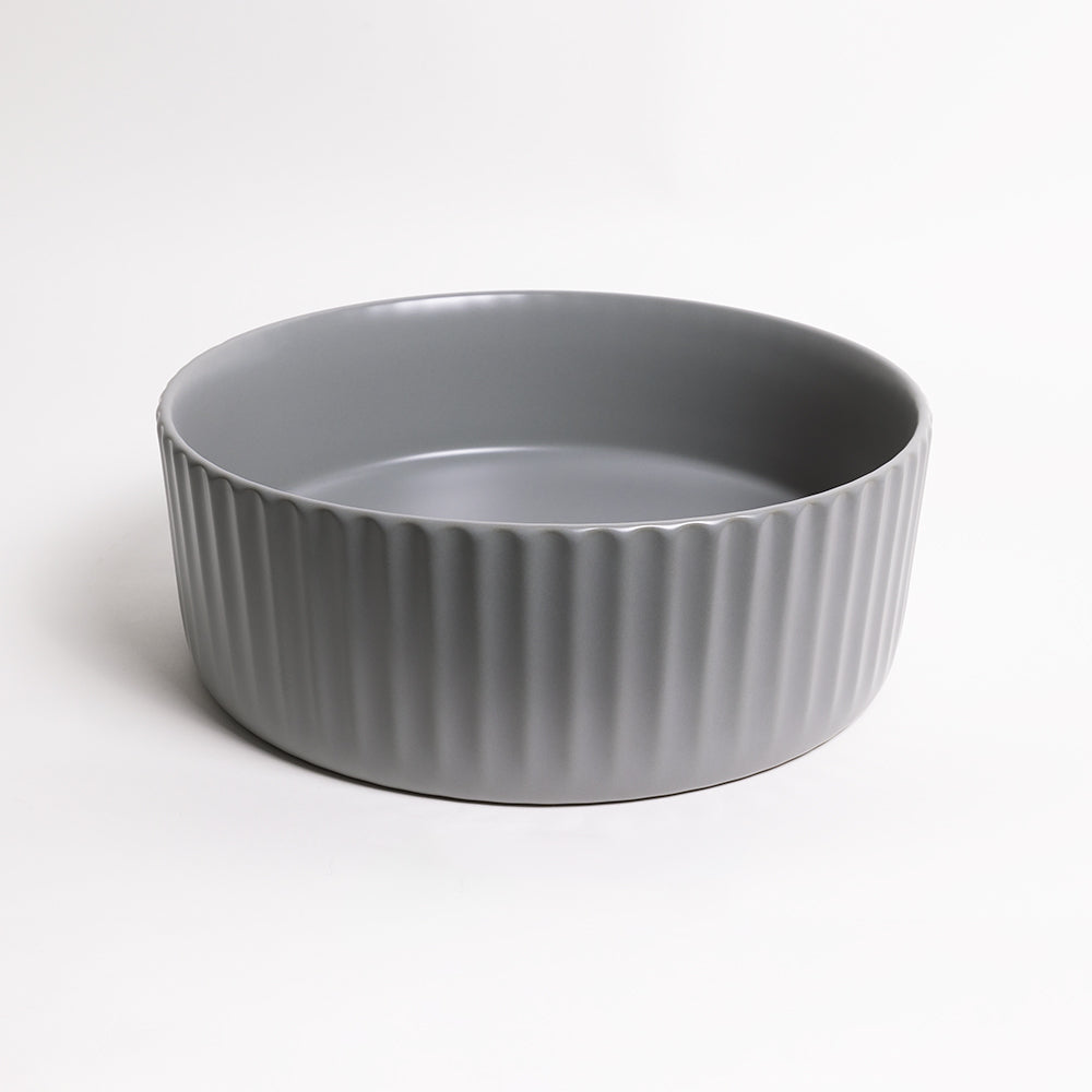 Lula Mini Fluted Matte Grey Basin