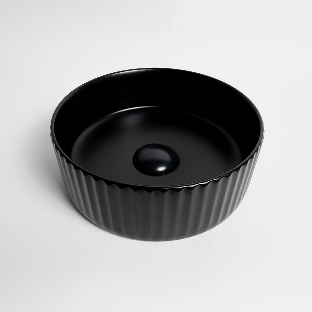 Lula Mini Fluted Matte Black Basin