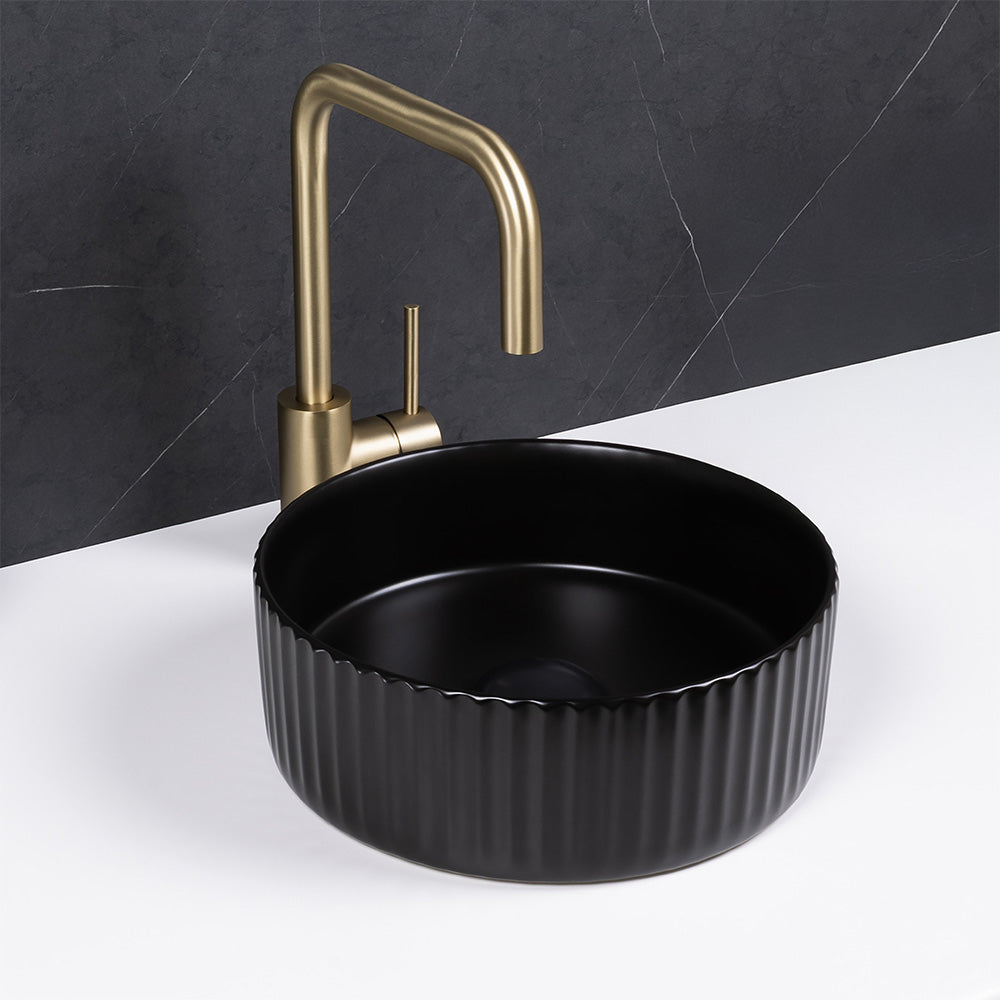 Lula Mini Fluted Matte Black Basin