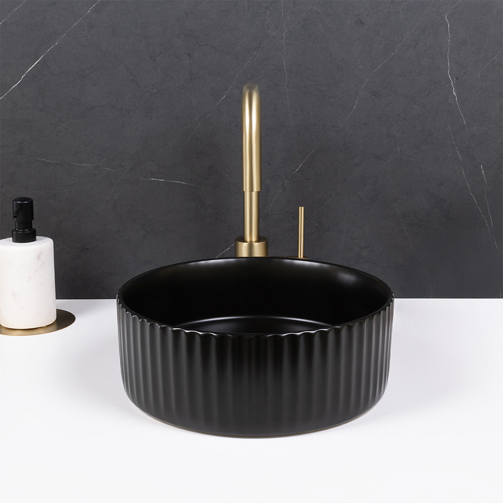 Lula Mini Fluted Matte Black Basin