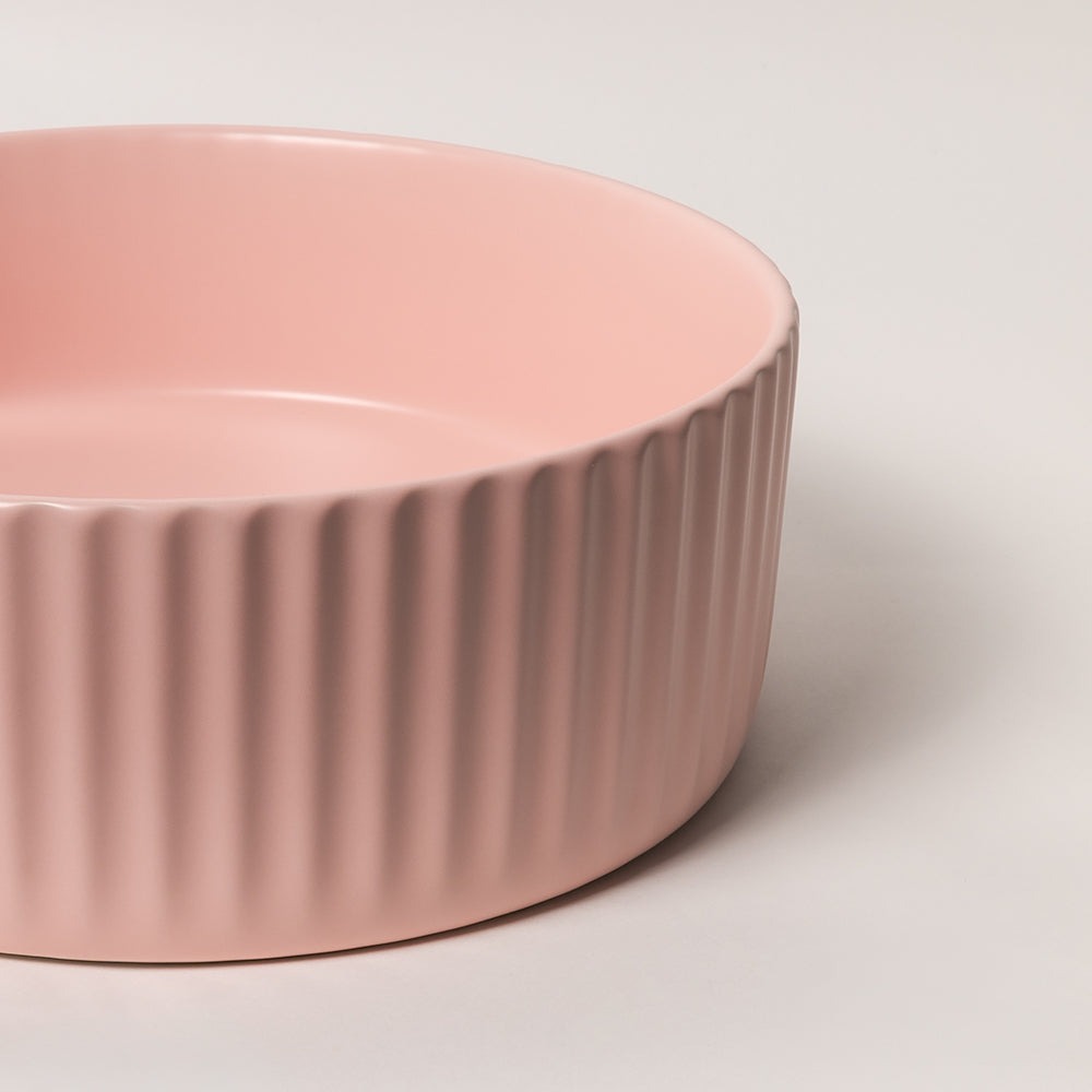 Lula Mini Fluted Matte Pink Basin