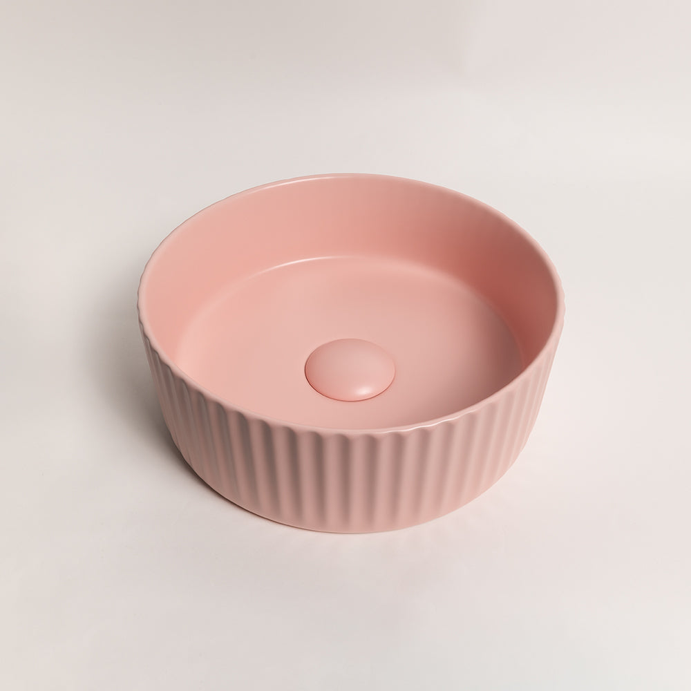 Lula Mini Fluted Matte Pink Basin