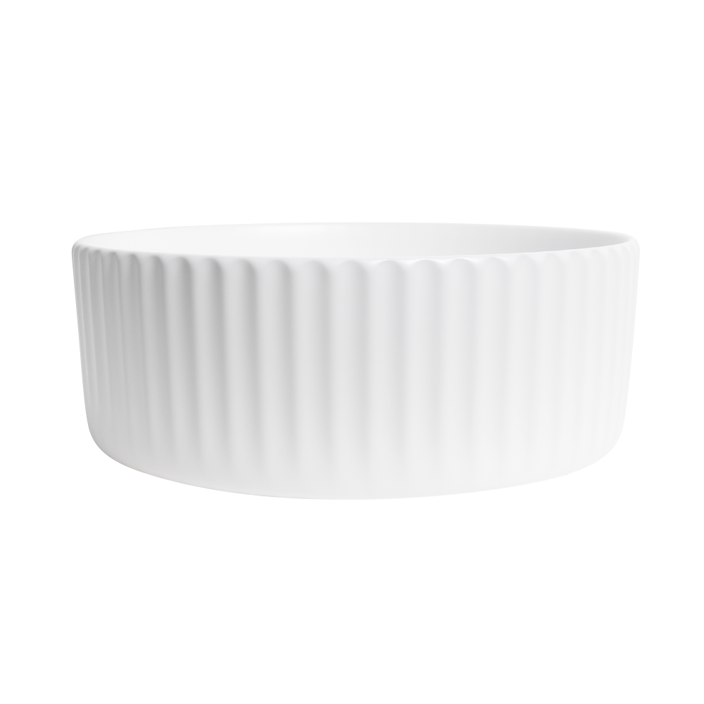 Lula Mini Fluted Matte White Basin