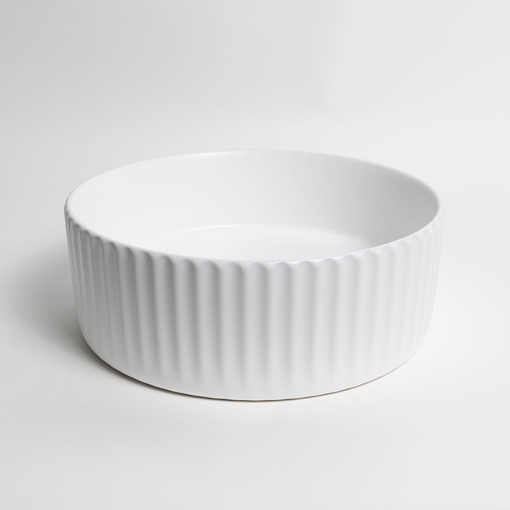 Lula Mini Fluted Matte White Basin