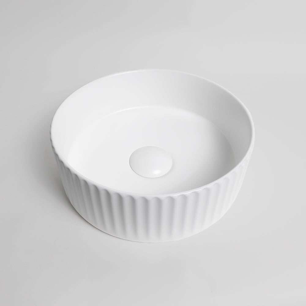 Lula Mini Fluted Matte White Basin