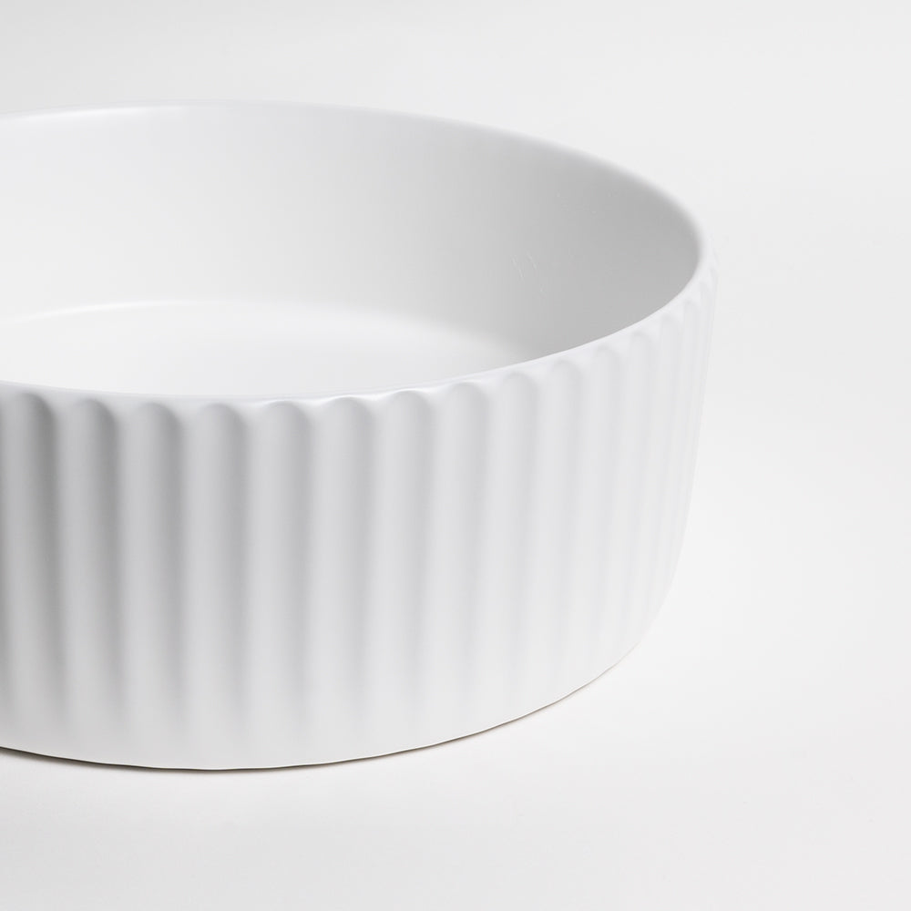 Lula Mini Fluted Matte White Basin