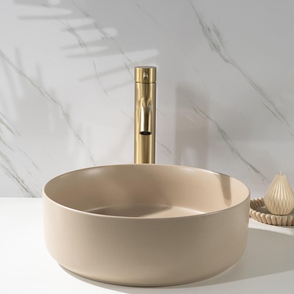 Nashi Matte Ecru Sand Circle Basin