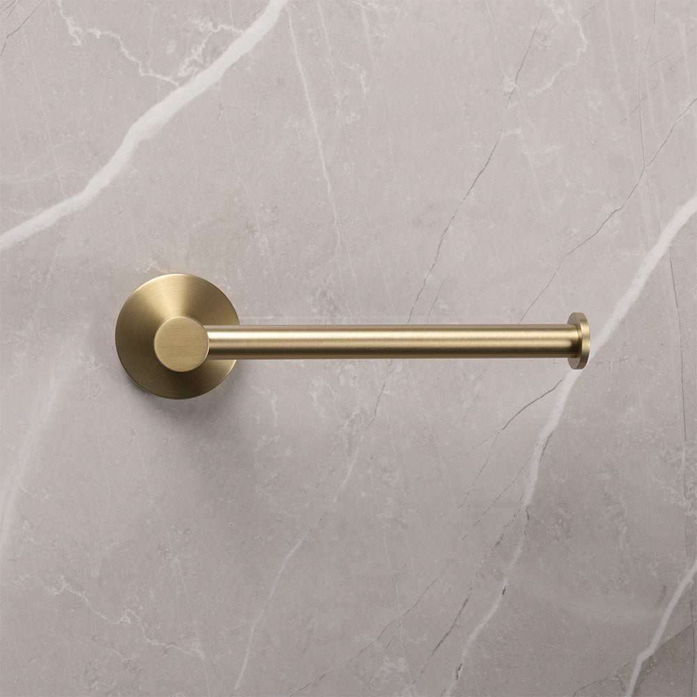 Farina Toilet Roll Holder Brushed Brass Gold