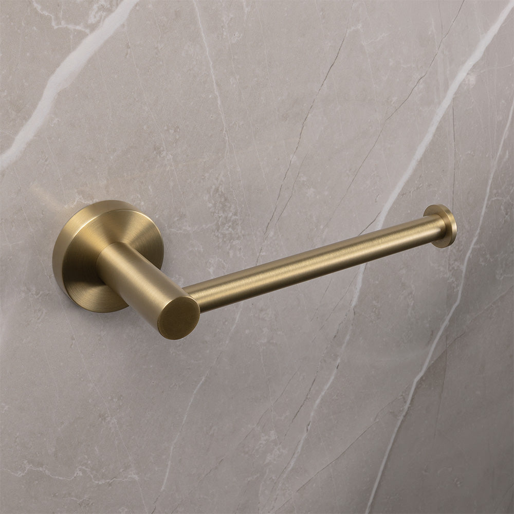 Farina Toilet Roll Holder Brushed Brass Gold