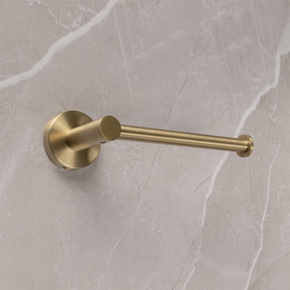 Farina Toilet Roll Holder Brushed Brass Gold