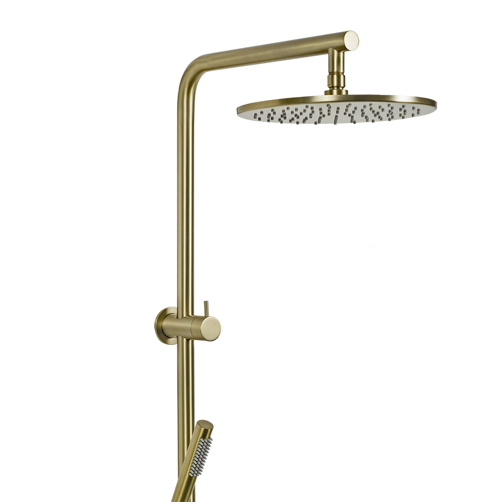 Mira Brushed Brass Gold Shower Rail Twin Set