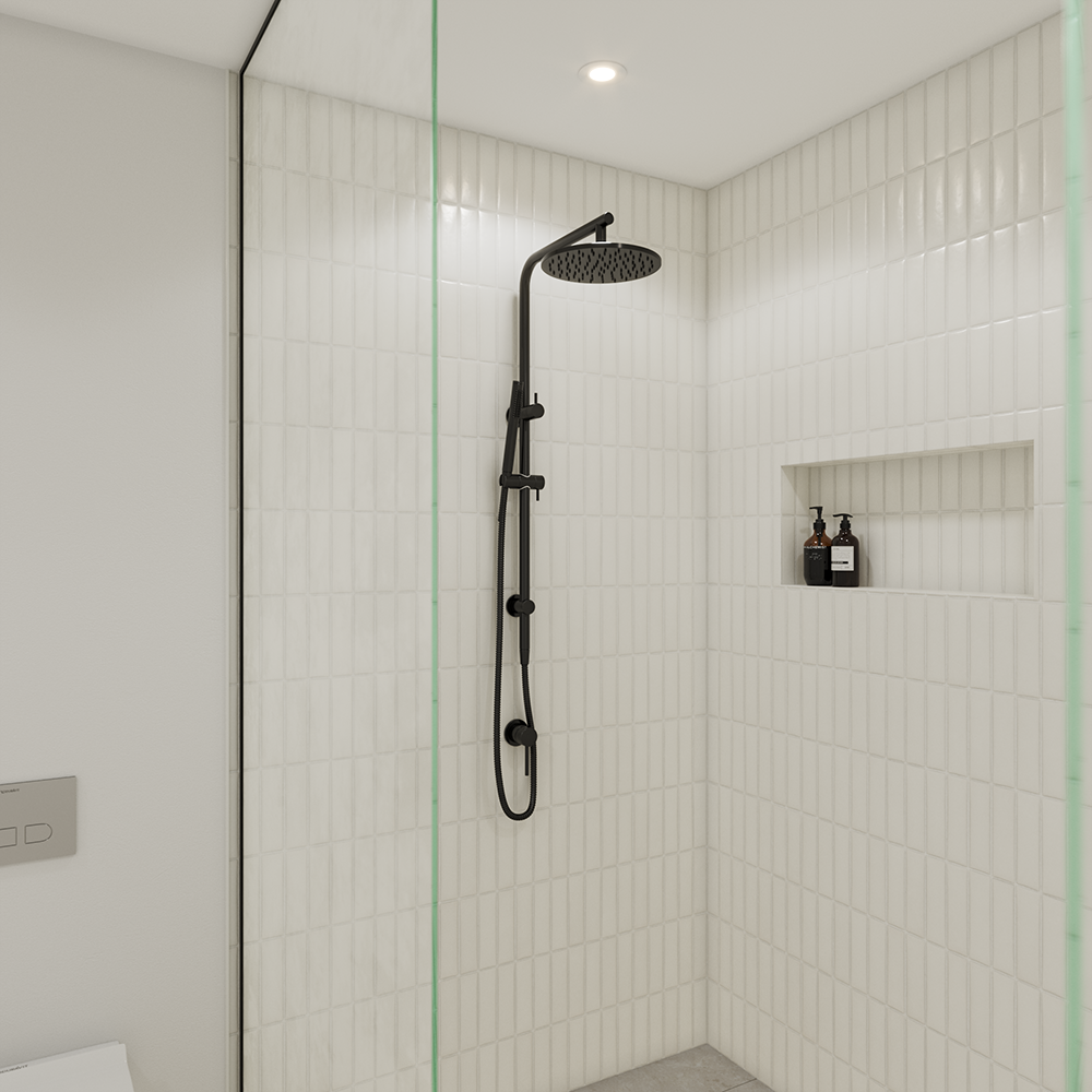 Mira Matte Black Shower Rail Twin Set