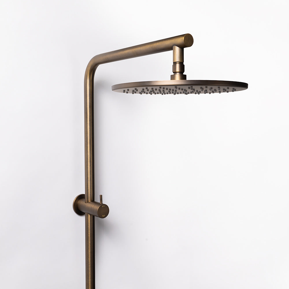 Mira Brushed Vintage Antique Brass Shower Rail Twin Set