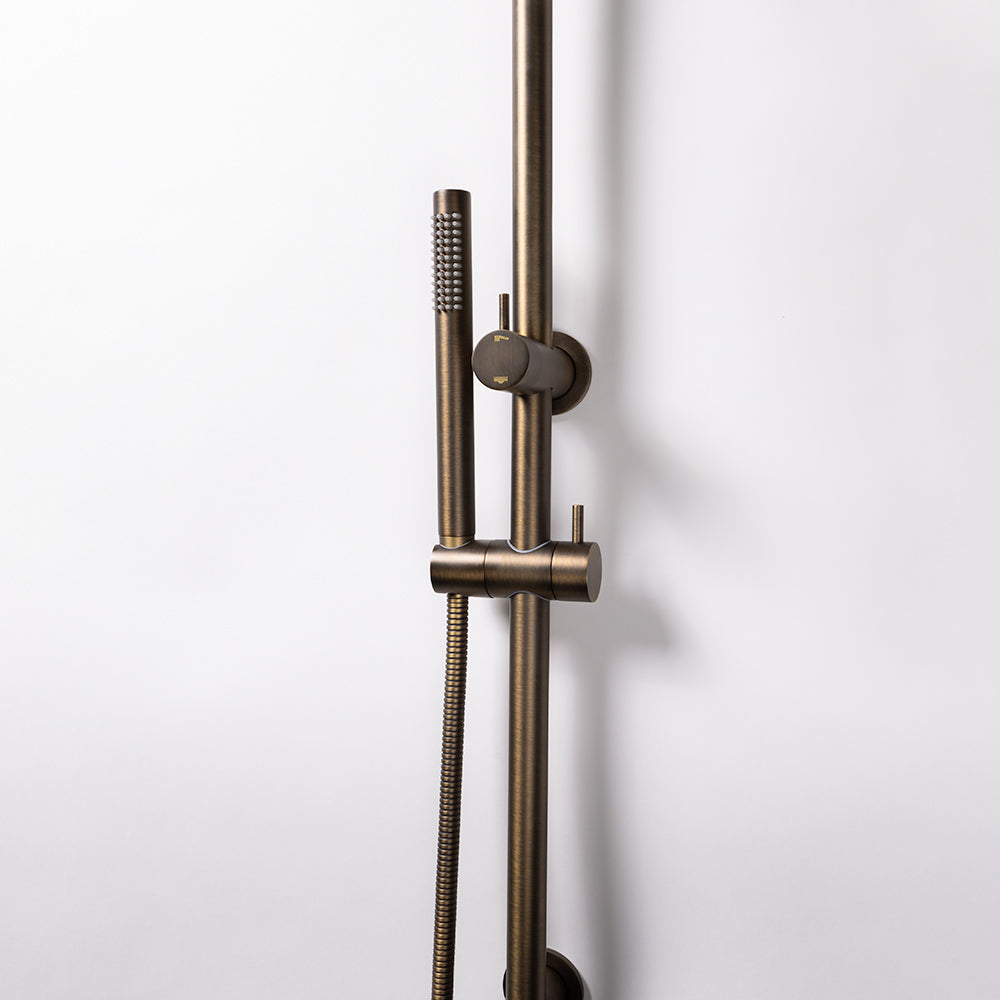 Mira Brushed Vintage Antique Brass Shower Rail Twin Set