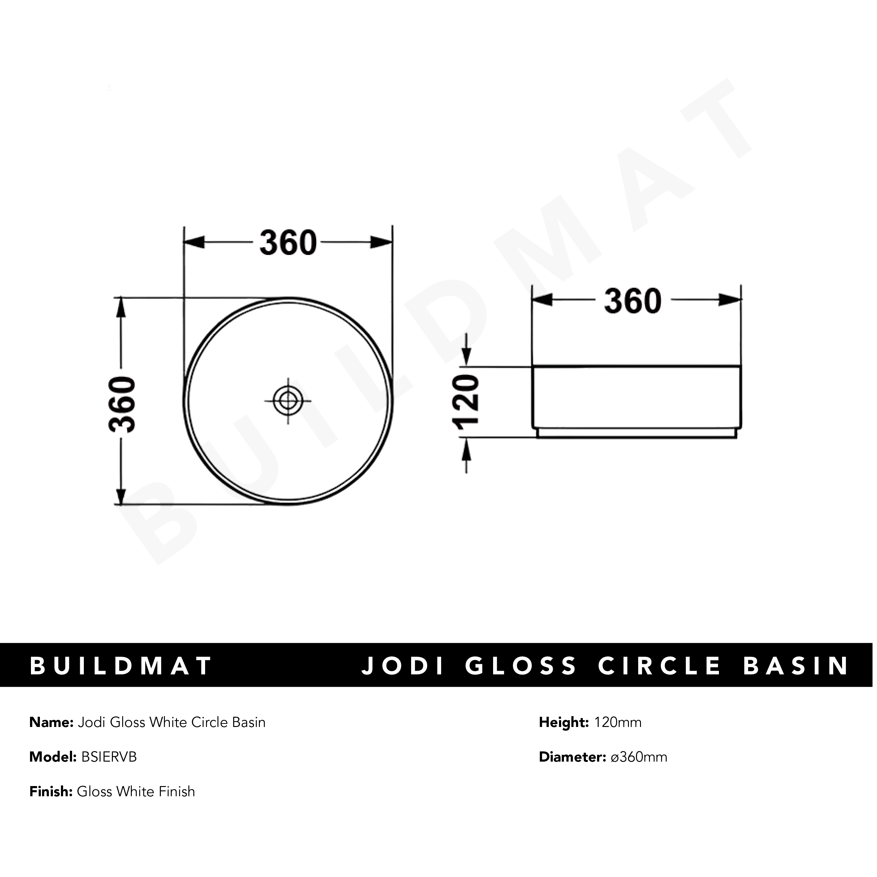 Jodi Gloss White Circle Basin