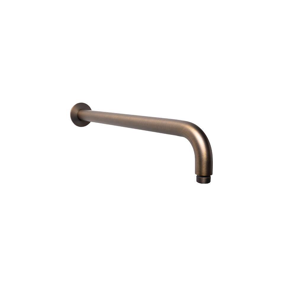 Mira Brushed Vintage Antique Brass Curved Shower Arm