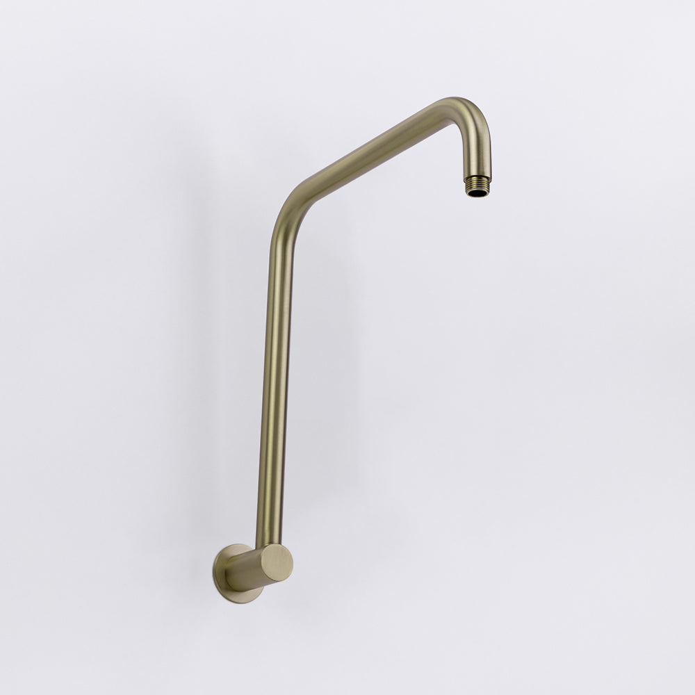 Mira Brushed Brass Gold High Rise Upswept Shower Arm