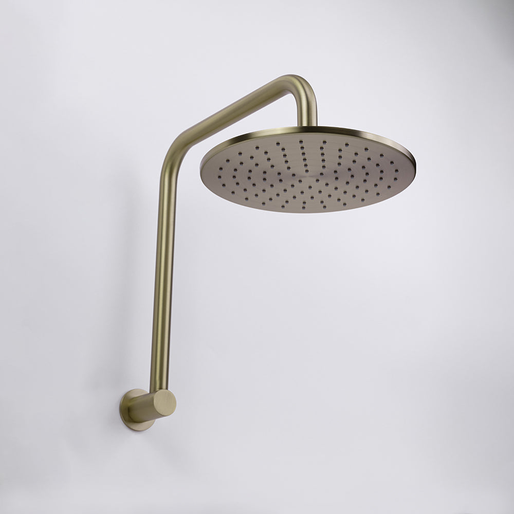 Mira Brushed Brass Gold High Rise Upswept Shower Arm