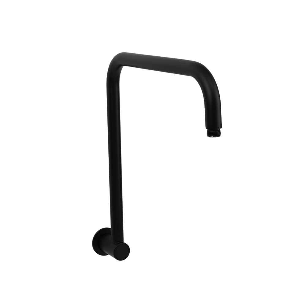 Mira Matte Black High Rise Upswept Shower Arm