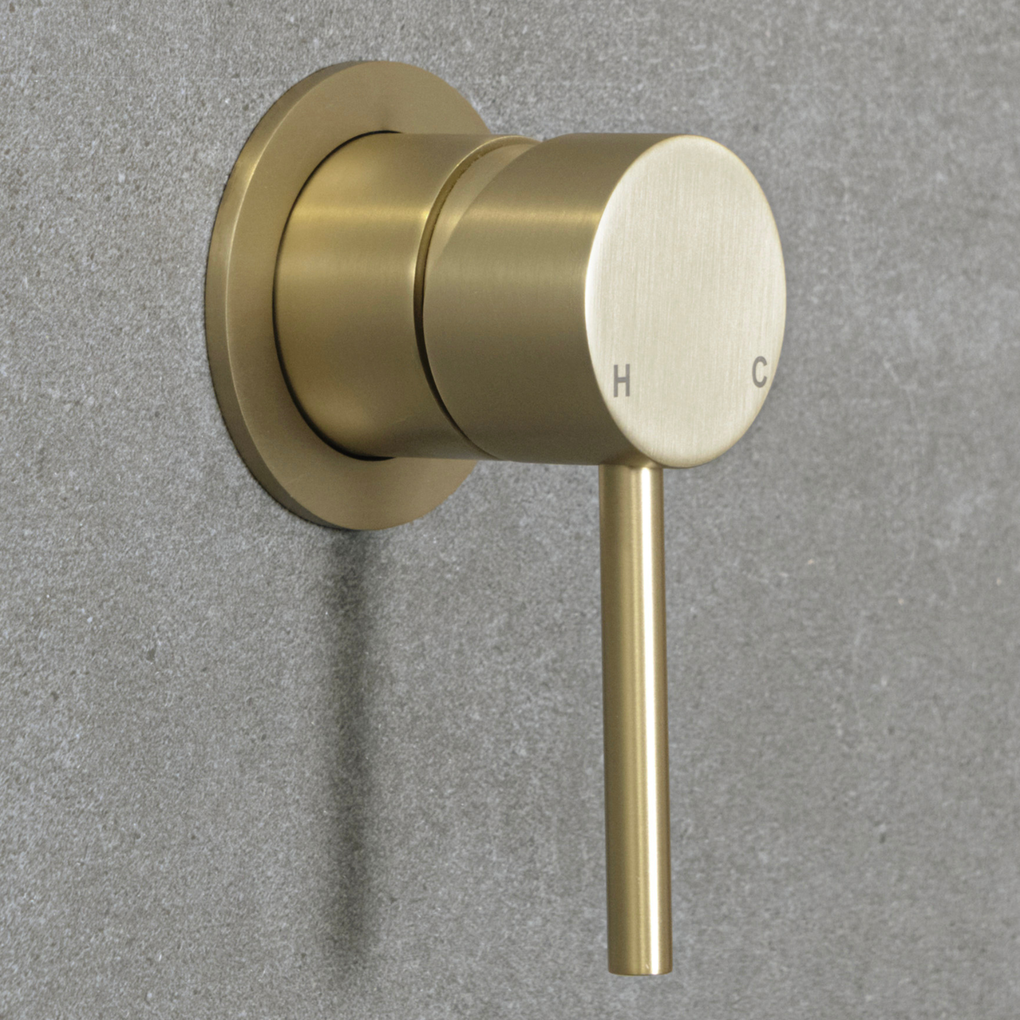 Mira Brushed Brass Gold Wall Mixer