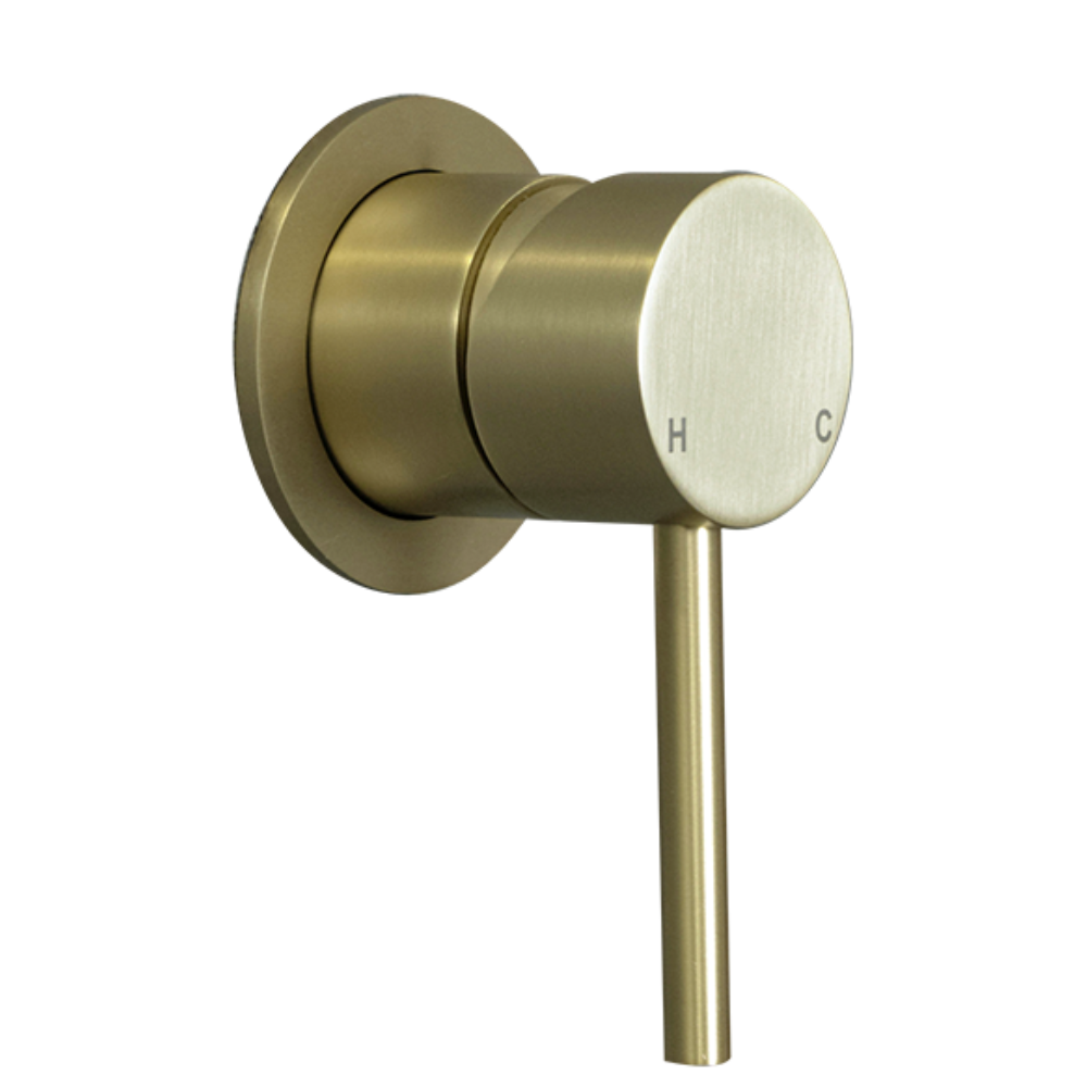 Mira Brushed Brass Gold Wall Mixer