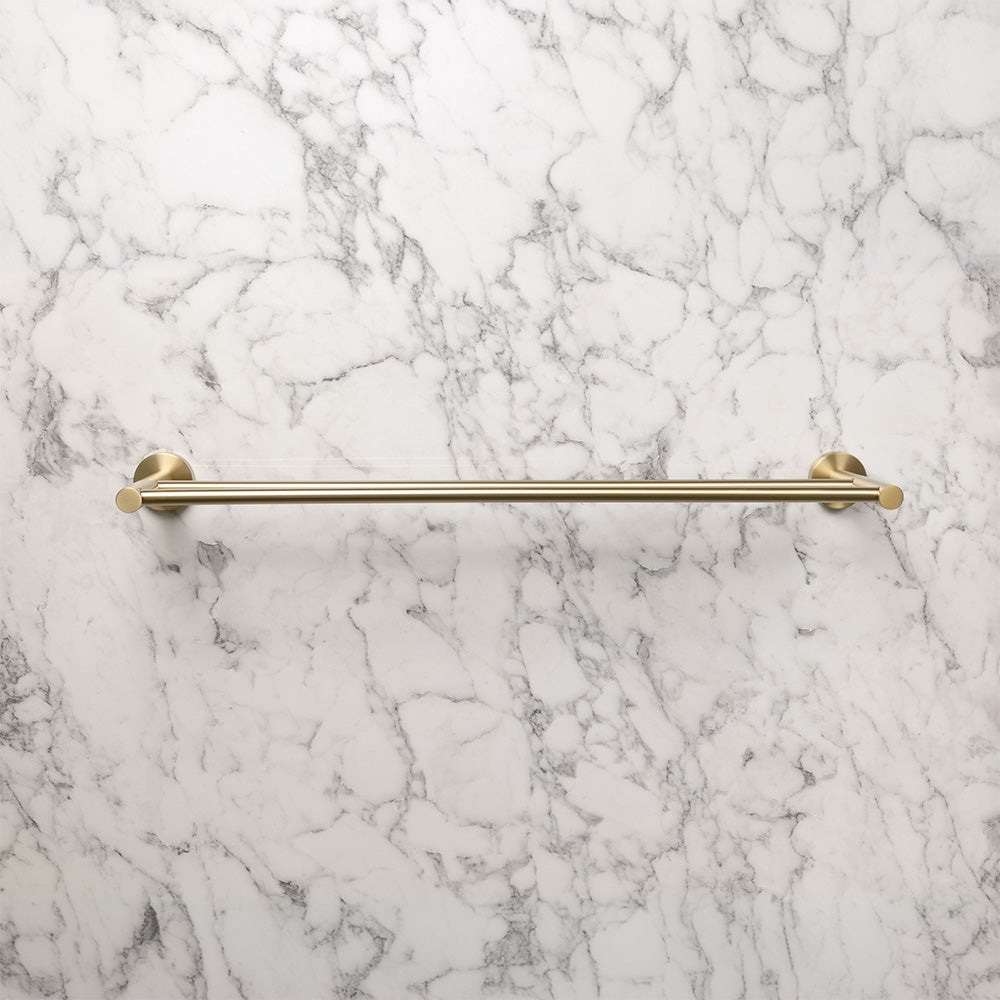 Farina 600 Double Towel Rail Brushed Brass Gold