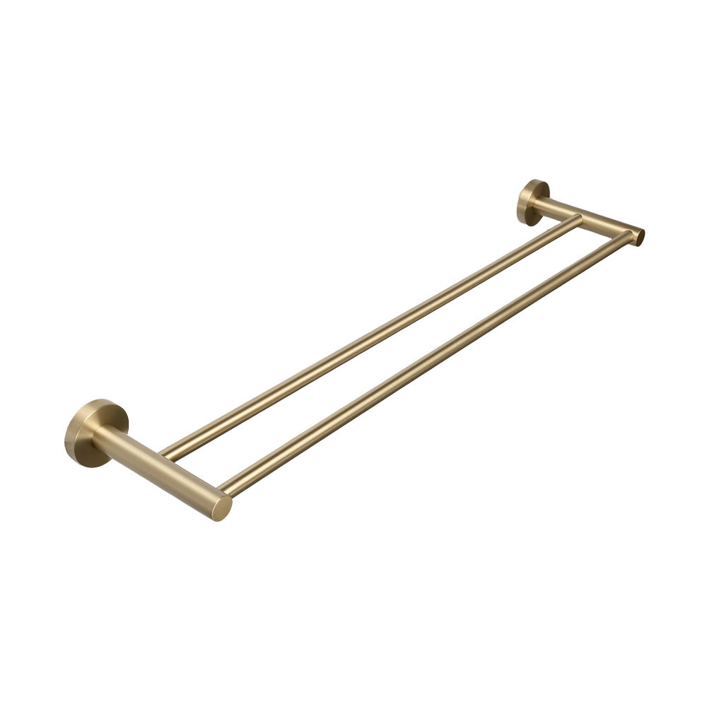 Farina 600 Double Towel Rail Brushed Brass Gold