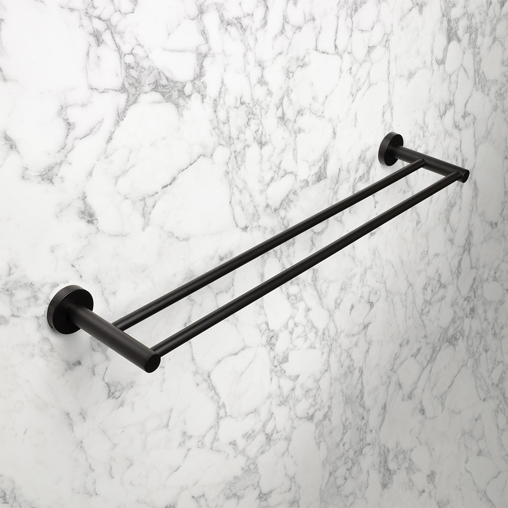 Farina 600 Double Towel Rail Matte Black