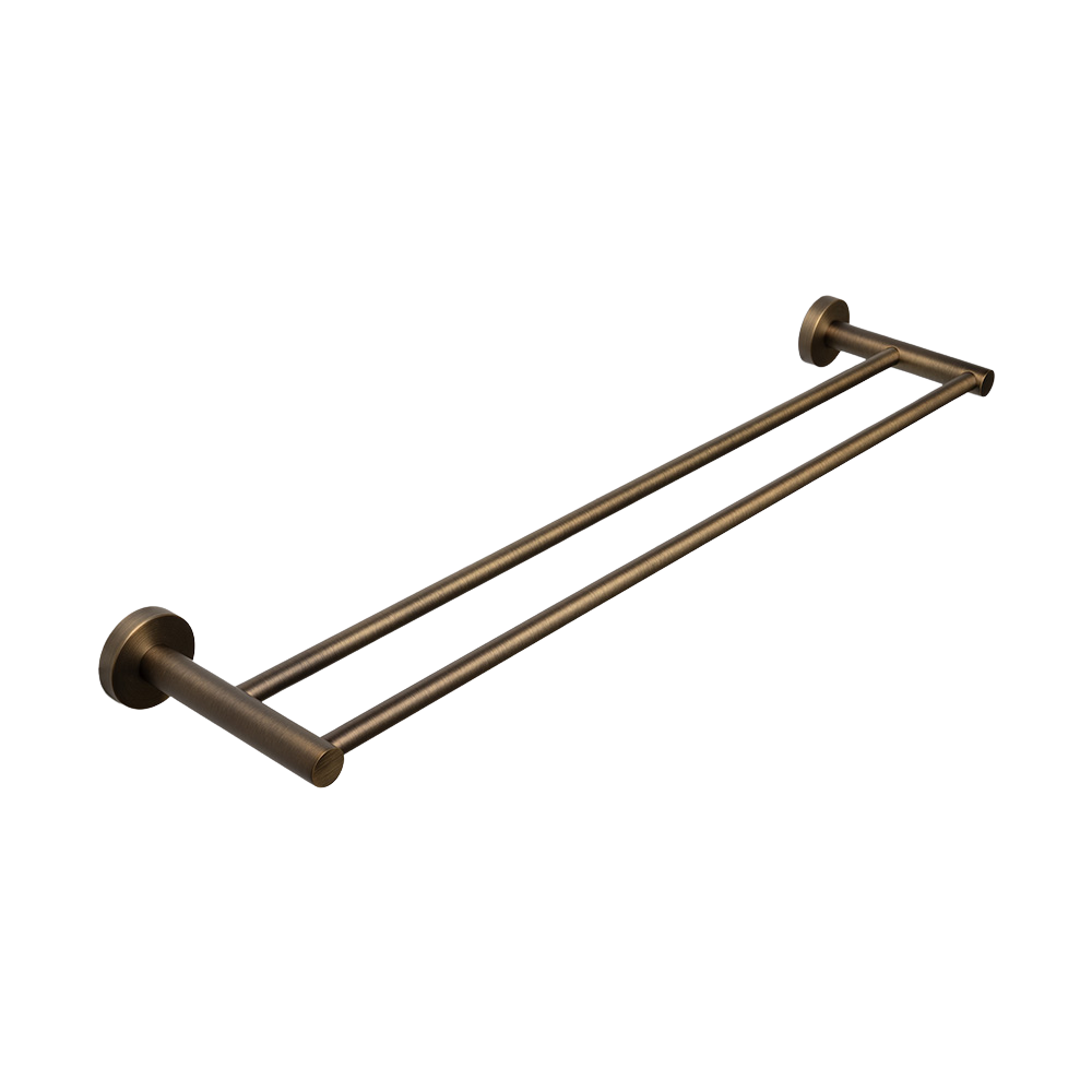 Farina 600 Double Towel Rail Brushed Vintage Antique Brass