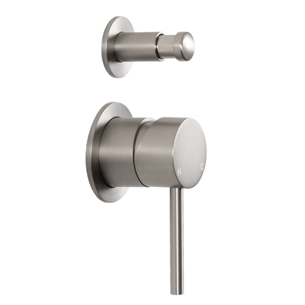 Mira Brushed Nickel Wall Mixer with divertor