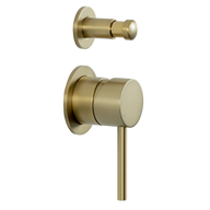 Mira Brushed Brass Gold Wall Mixer with divertor