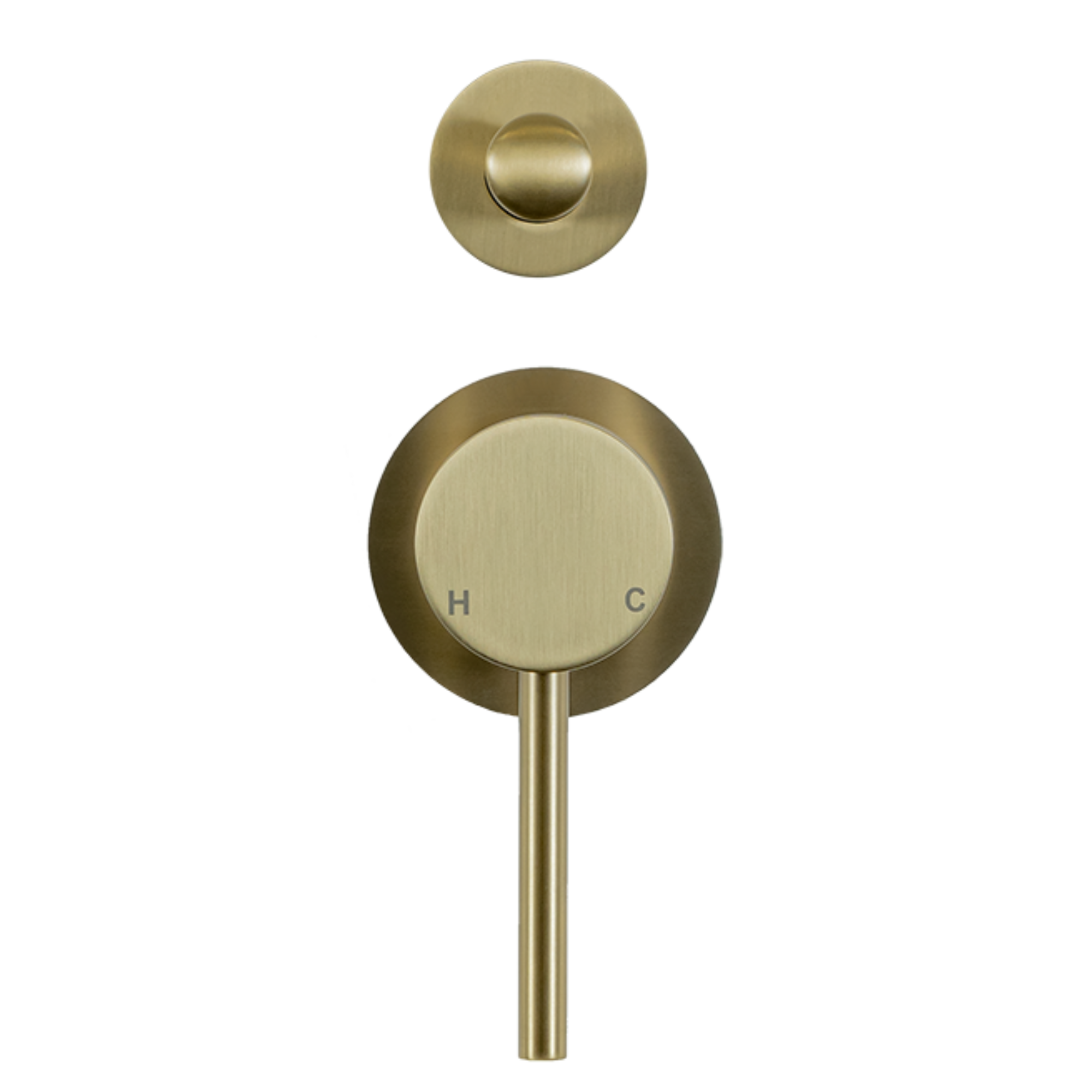 Mira Brushed Brass Gold Wall Mixer with divertor