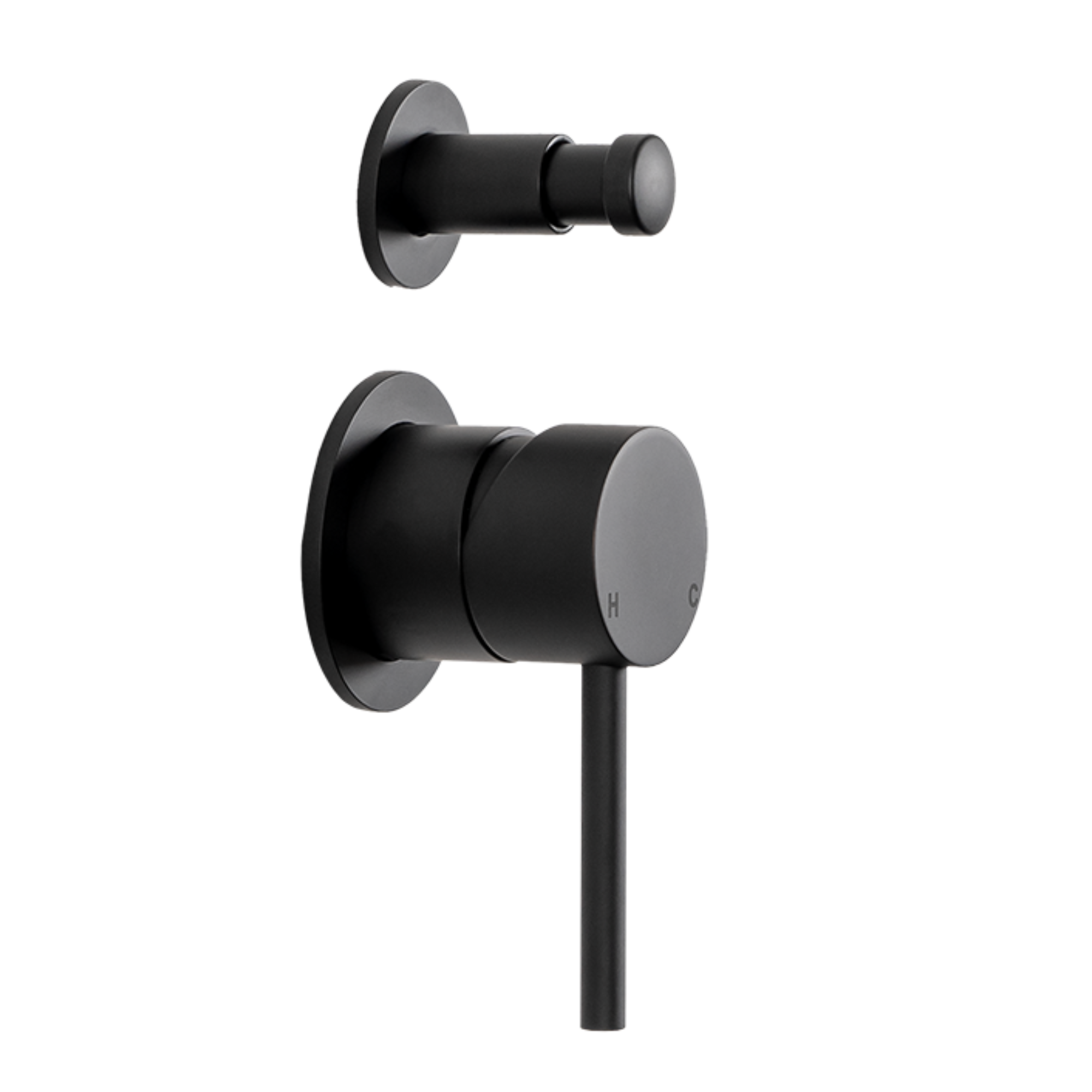 Mira Matte Black Wall Mixer with divertor