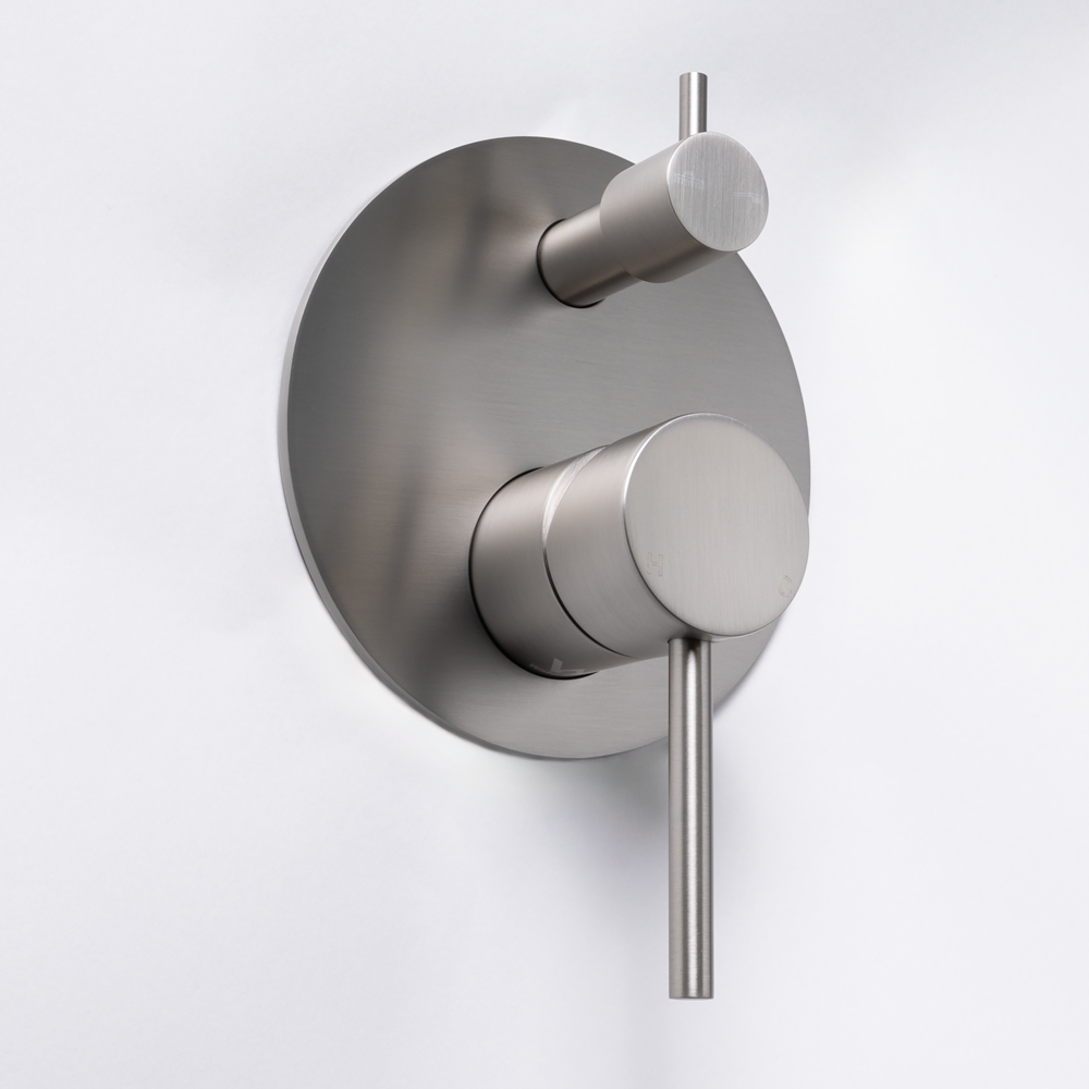 Mira Brushed Nickel Wall Mixer Divertor Plate