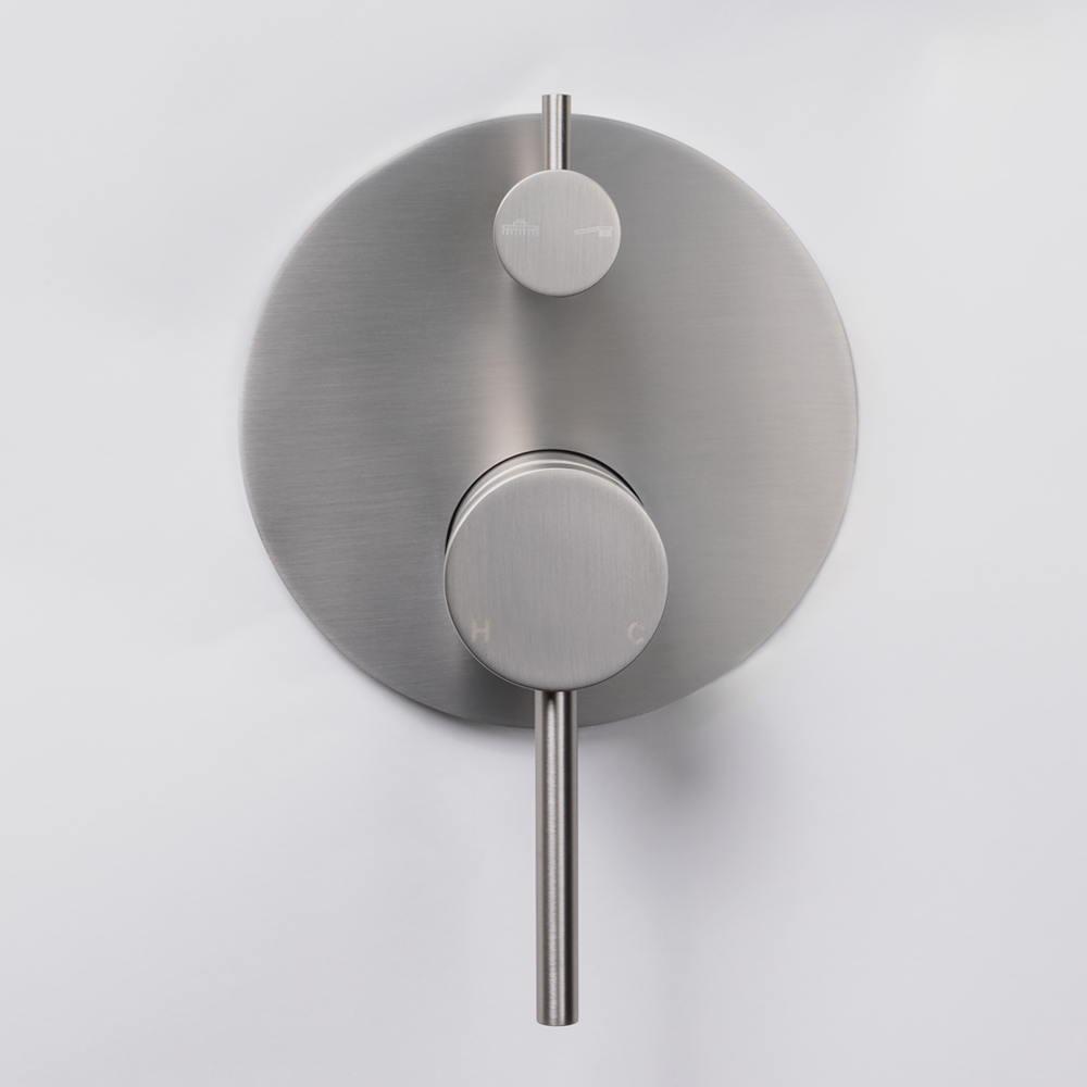 Mira Brushed Nickel Wall Mixer Divertor Plate