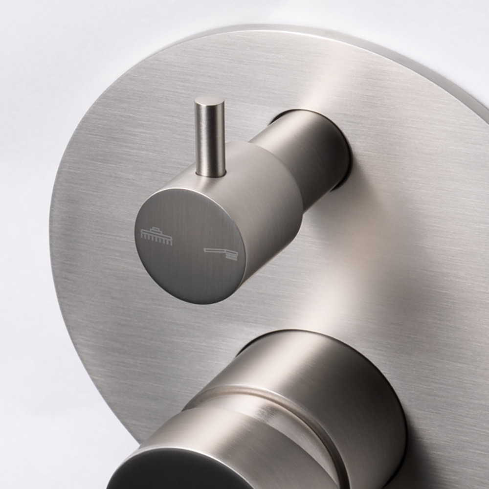 Mira Brushed Nickel Wall Mixer Divertor Plate