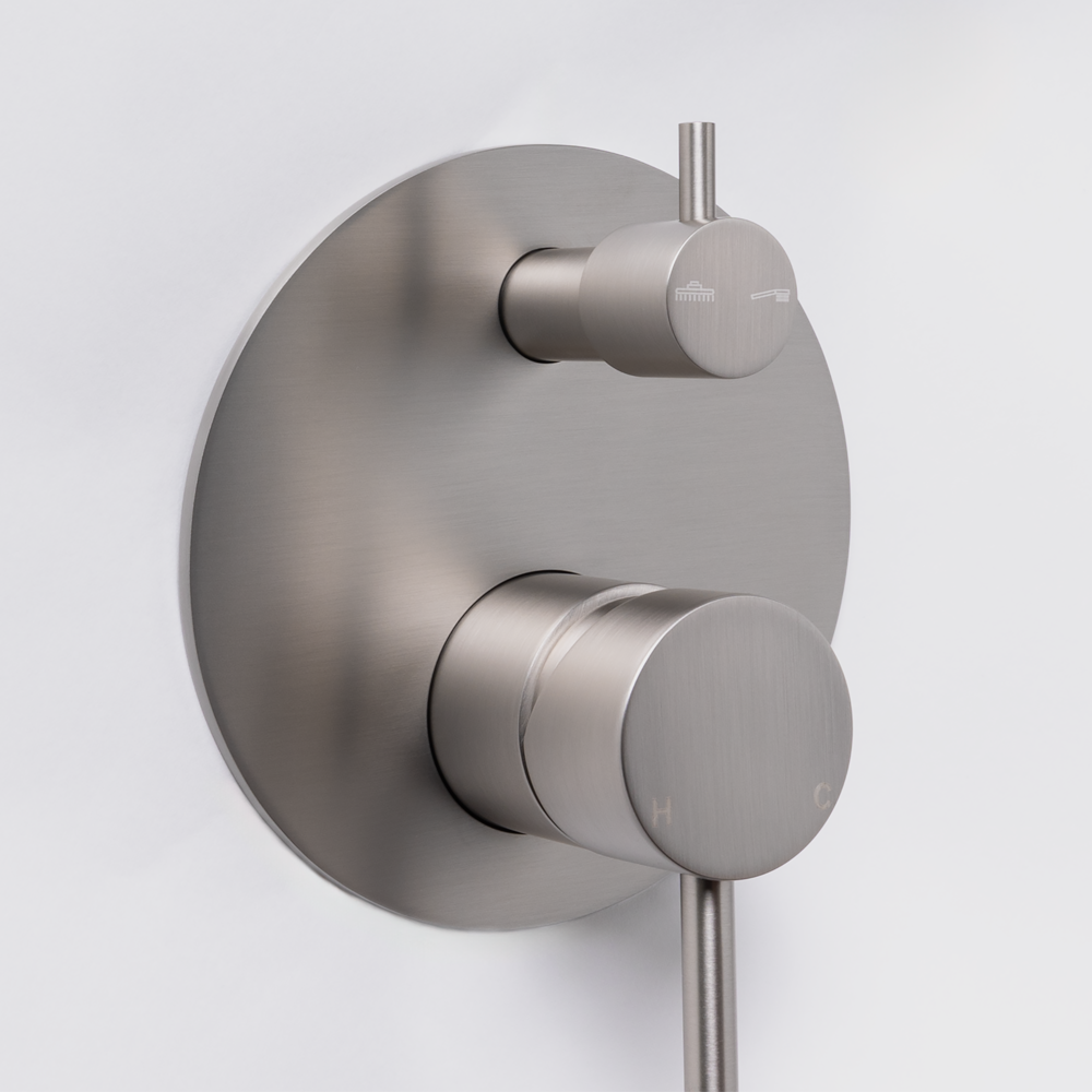 Mira Brushed Nickel Wall Mixer Divertor Plate