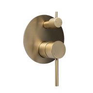 Mira Brushed Brass Gold Wall Mixer Divertor Plate