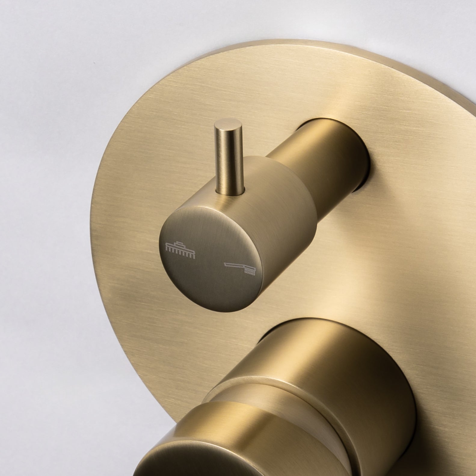 Mira Brushed Brass Gold Wall Mixer Divertor Plate