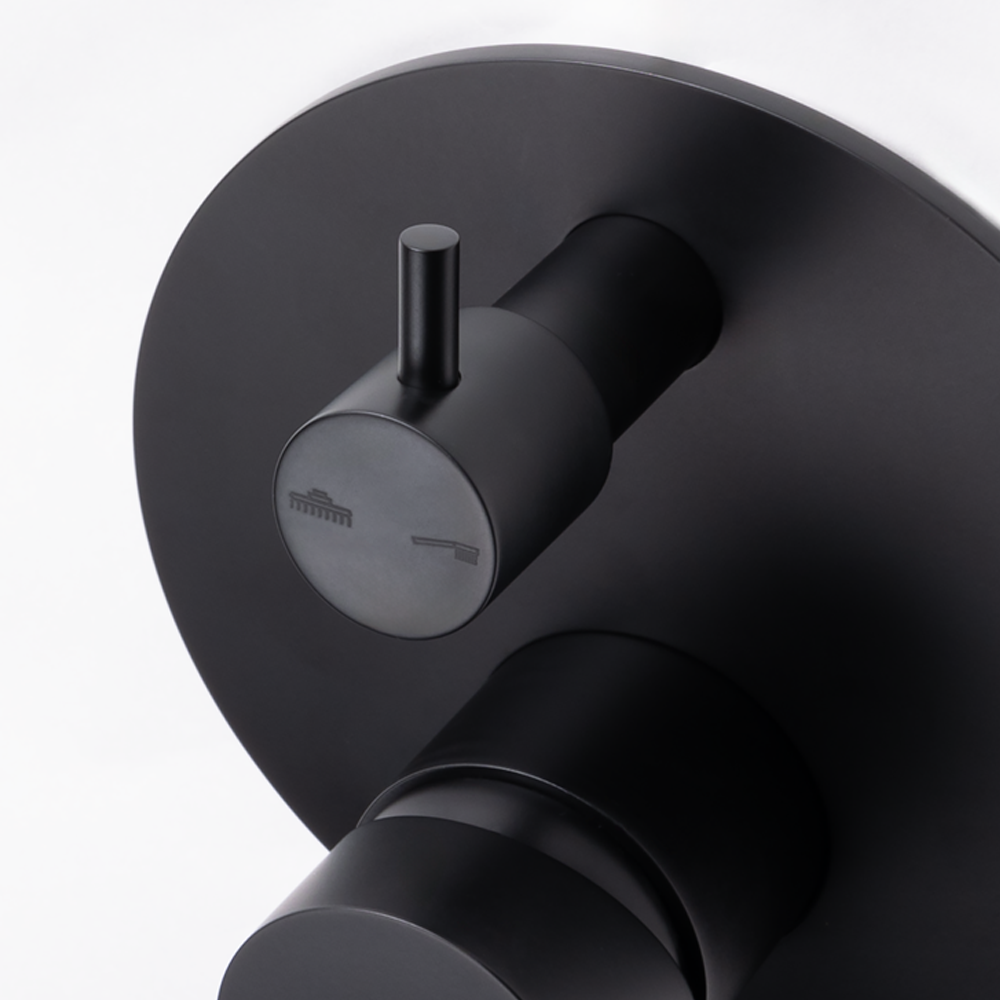 Mira Matte Black Wall Mixer Divertor Plate