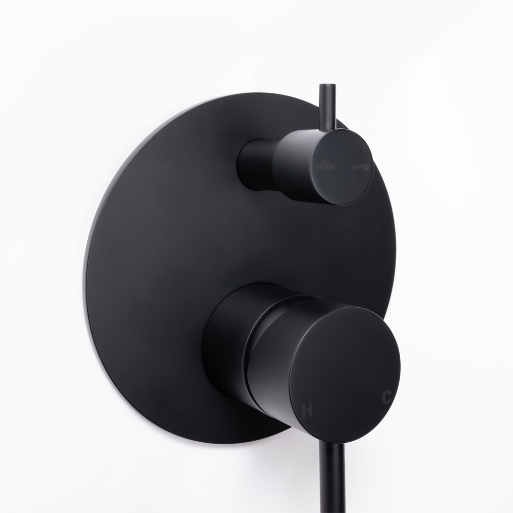 Mira Matte Black Wall Mixer Divertor Plate