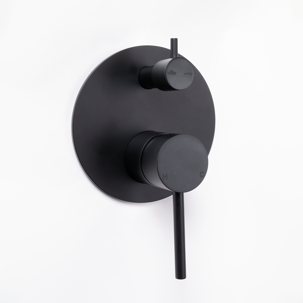 Mira Matte Black Wall Mixer Divertor Plate