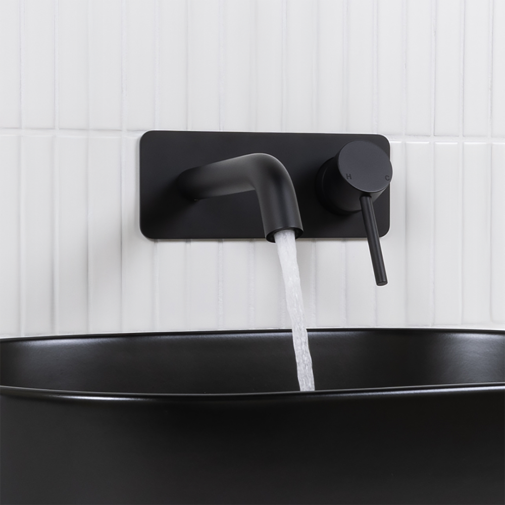 Mira Matte Black Wall Mixer and Spout