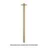 Straight Round Vertical Single Heated Towel Rail Brushed Brass Gold