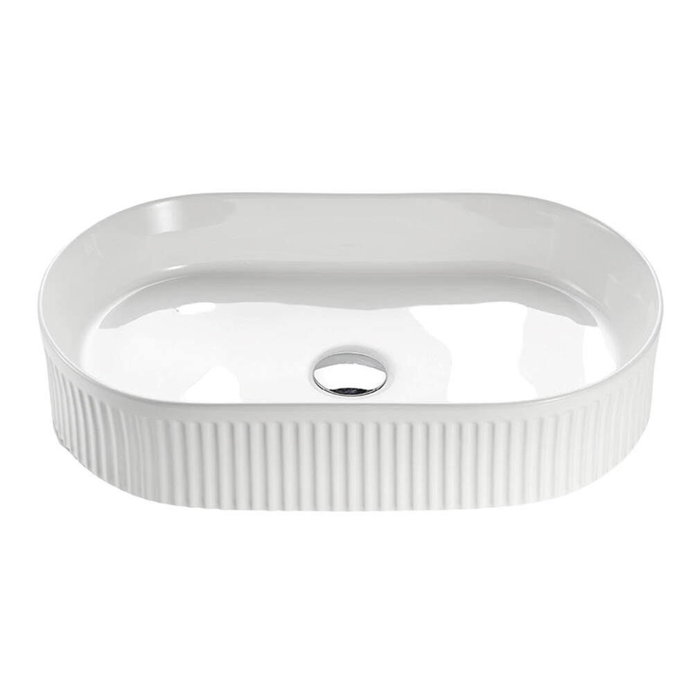 Carrie Gloss White Fluted Ultra Slim Pill Basin