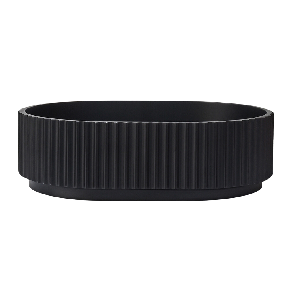 Holly Matte Black Fluted Pill Basin